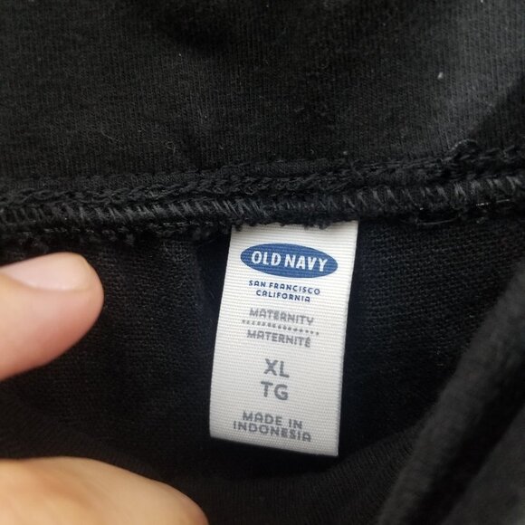 Old Navy Maternity Black Drawstring Linen Blend Wide Legged Pants Pockets XL Mat - Picture 3 of 11